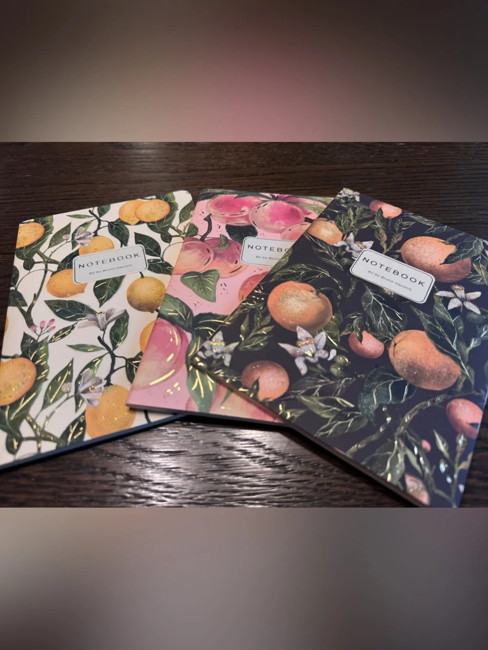 Set of 3 Gorgeous Gold Foil Detailed Soft Touch Notebook Journals- lovely gift!